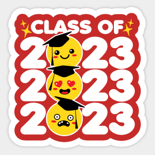 Class of 2023 Funny Kawaii Faces Sticker